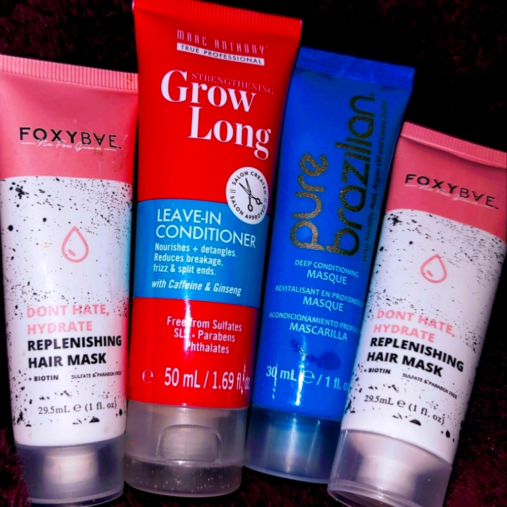Shampoo mask bundle Nwt sealed 2foxybae,1 Brazilian mask, 1) grow long + 1 more